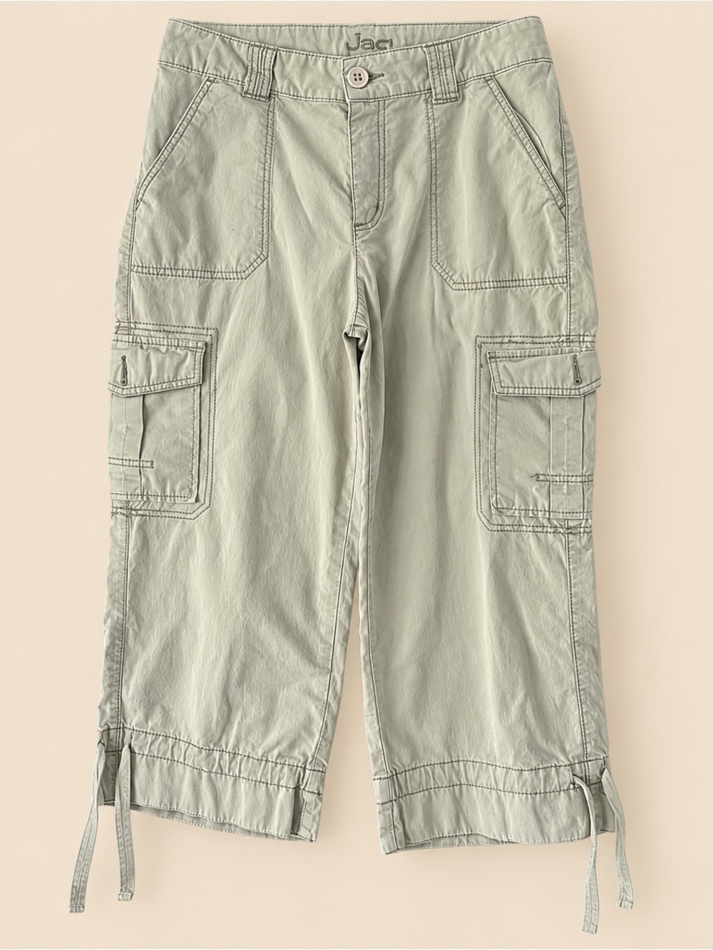 Y2K Cargo Wide Leg Capri Crop Pants M